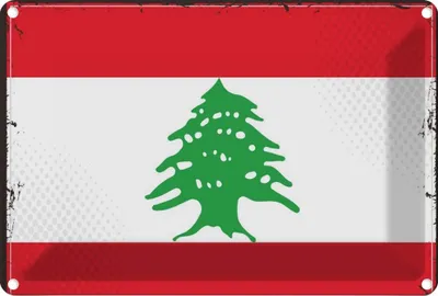 Produktbild von vianmo Blechschild 20x30 cm Libanon Lebanon Flagge Fahne Wappen