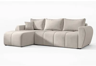 Image de AX LIVING Canapé d'angle avec fonction sommeil Malatya L Mini canapé d'angle Beige G