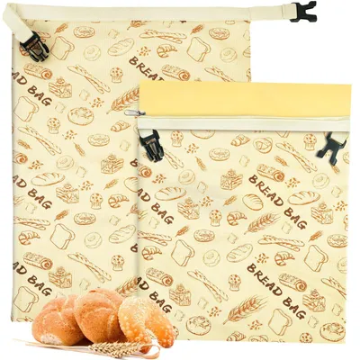 Image de Lot de 2 sacs réutilisables en cire d'abeille avec fermeture éclair