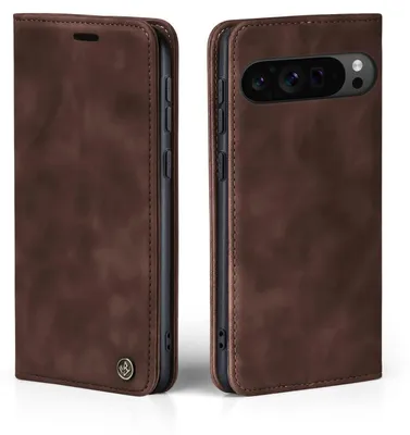 Produktbild von Handy Hülle für Google Pixel 9 Pro XL Klapphülle Bookcase Flip Cover Handy Tasche Etui Farbe: Dunkelbraun