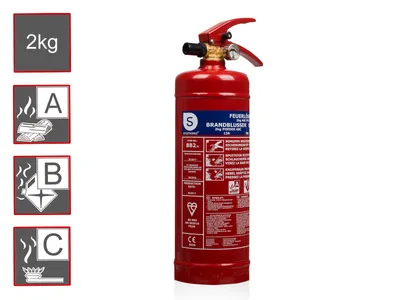 Produktbild von Smartwares Pulver-Feuerlöscher BB2 2 kg Klasse ABC Stahl 10.014.68