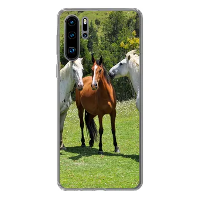 Produktbild von MuchoWow® Handyhülle Schutzhülle Hülle für Huawei P30 Pro Pferde - Baum - Schatten Silikon Softcase Handy Hülle - Schutzdeckel