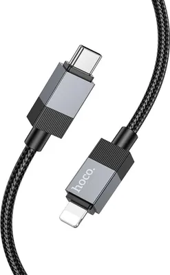 Image de Câble USB-C vers Lightning Hoco PD 27 W, 1 m, X110, noir