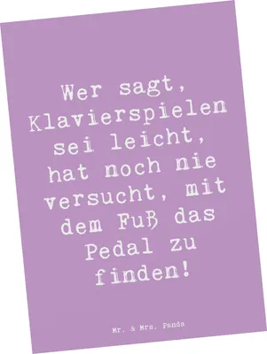 Produktbild von Mr. & Mrs. Panda Postkarte Spruch Klavier Herausforderung - Lavendeltraum - Geschenk, bildkarte, Klavierliebhaber, Lernen, Fotokarte, Postkarten, Grußkarte, Klavierhumor