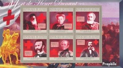 Produktbild von Briefmarken Guinea 2010 Mi 7683-7688 Kleinbogen (kompl. Ausgabe) postfrisch Henri Dunant (1828-1910)