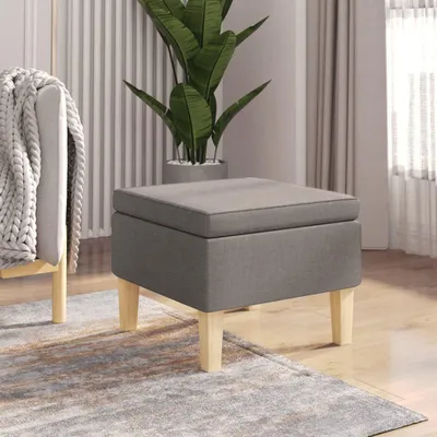 Produktbild von Möbel Hocker mit Holzbeinen Taupe Stoff - Hocker 329433