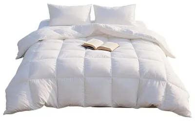 Image de Couette d’été en duvet antiallergique légère et douce 200x200 cm blanc