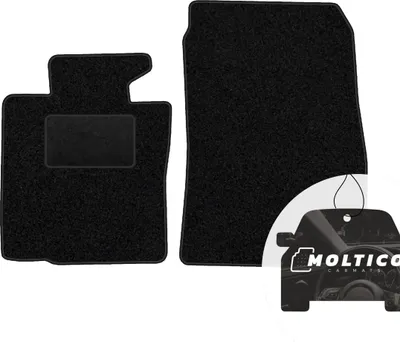 Produktbild von moto-MOLTICO Vorne Fußmatten Auto Velours Autoteppiche Schwarz Automatten Set 2-teilig passend für MINI Countryman R60 2010-2016