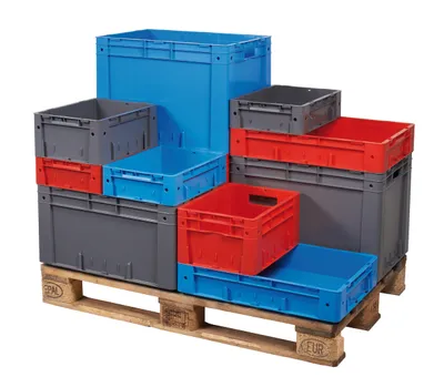 Produktbild von Transport-Stapelkasten - 600x400x120 mm, rot