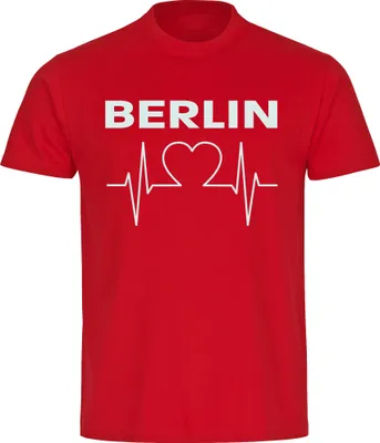 Produktbild von multifanshop Herren T-Shirt - Berlin rot - Herzschlag, rot, Größe XL