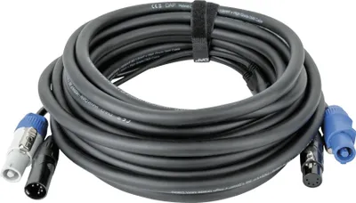 Image de DAP FP21 Hybrid Cable - Power Pro & 5-pin XLR - DMX / Power 10 m - gaine noire