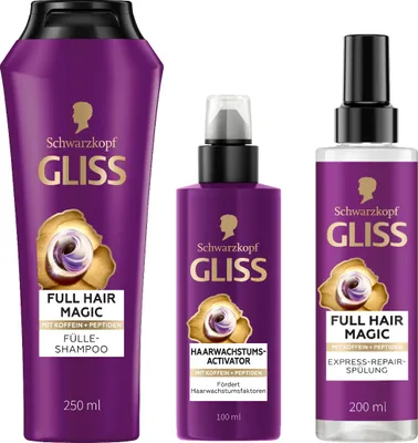 Produktbild von GLISS Shampoo (250ml) & Express-Repair-Spülung (200ml) Full Hair Magic & Haarwachstumsactivator