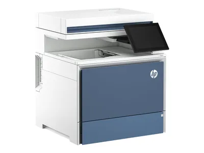 A studio shot of an HP Color Laserjet Enterprise MFP 5800dn printer against a white background.