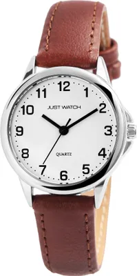 Produktbild von JUST WATCH "Brigitt" Damenuhr mit Echt Lederarmband, 3 ATM
