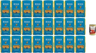 Produktbild von De Cecco Penne Rigate Nr. 41, Italienische Hartweizenpasta, 24 x 500g Packungen, + Italian Gourmet polpa 400g