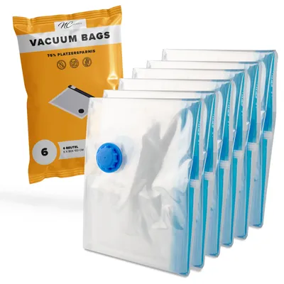 Produktbild von 6 Stk. Vakuumbeutel für Kleidung Vakuumierbeutel Set Idealer Reise Vacuum Bag 80x100