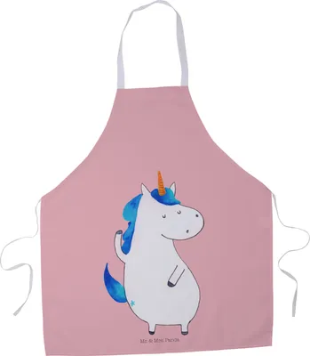 Produktbild von Mr. & Mrs. Panda Schürze Einhorn Mann - Rot Pastell - Geschenk, Familie, Kochbekleidung, Barista, Kochschürze, Einhörner, Küchenzubehör, Party, Unicorn, Freundin, Grill