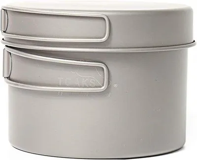 Produktbild von Titanium Outdoor Camping Pan Set - 1300 ml Kochgeschirr zum Wandern und Backpacken