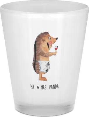 Produktbild von Mr. & Mrs. Panda Schnapsglas Igel Wein - Transparent - Geschenk, Likör Glas, Pinnchen, Schnapsbecher, Weinglas, Spruch, Tiermotive, Weißwein, Weintrinker, Shot, Rotwein