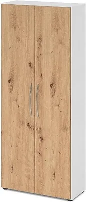 Zdjęcie produktu dla Szafka z drzwiami skrzydłowymi 4100, 1880 x 800 x 346 mm 4 półki biały/sztuczny dąb