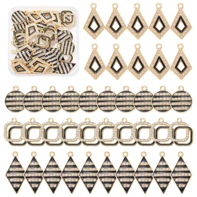 Kristall-Anhänger für Schmuck, Rauten-Strass, Bulk, Legierung, Klein