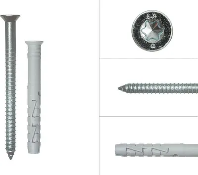 Obrázok produktu pre Rámová hmoždinka so skrutkou so zapustenou hlavou TX40 pozinkovaná 10 x 80 mm - balenie 50 kusov