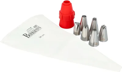 Image de Poche à Douille Birkmann Easy Baking Tissu, Inclus 6 Douilles + 1 Adaptateur, 9 x 14,5 x 5,7 cm