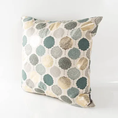 Produktbild von SCHÖNER LEBEN. Kissenhülle Blätter Blattskelett natur grün goldmeta Größe 60x60cm (HxB) 60x60cm (HxB) Größe
