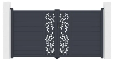 Produktbild von FOLYA 3 m H. 160 cm Schwingtor, graues Aluminium