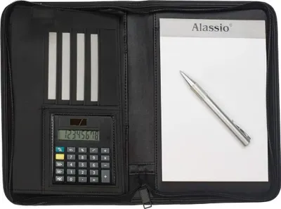 Zdjęcie produktu dla Teczka CORNIGLIA - teczka biznesowa - czarna - imitacja skóry  - format DIN A5