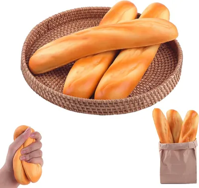 Productafbeelding van Lang brood squishy-speelgoed - Set van 3 - Kunstmatig baguette squishy-speelgoed - Geurig - Zacht - Eten - Keuken