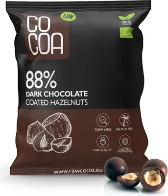 Image de NOISETTES AU CHOCOLAT NOIR 88%70 g - KAKAO