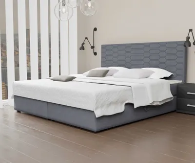 Produktbild von Boxspringbett Schlafzimmerbett OMERO 140x220cm Stoff Steel inkl. Bettkasten