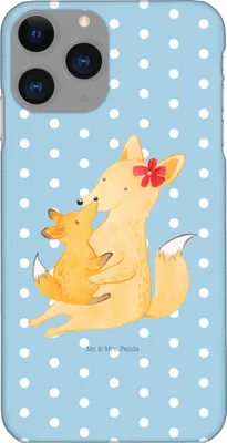 Produktbild von Mr. & Mrs. Panda Iphone 11 Pro Handyhülle Fuchs Mama - Blau Pastell - Geschenk, Umarmen, Muttertag, Handy Case, Tochter, Schoß, Premium Kunststoff