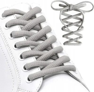 Produktbild von Elastische Schnürsenkel - für Sportschuhe - runde Schnürsenkel - Grau - 150 cm