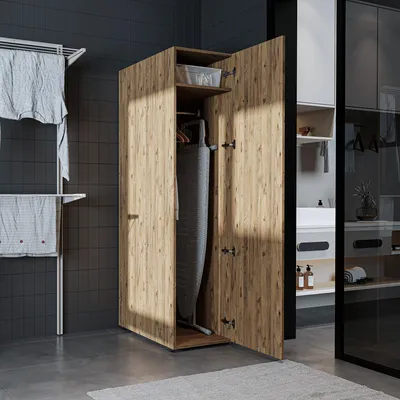 Immagine prodotto di Roomart  • Armadio alto DORA, larghezza 45 cm  • Bianco  • Rovere bianco • Rovere • Rovere antracite