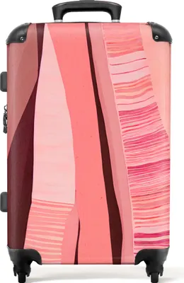 Produktbild von NoBoringSuitcases.com® Großer Koffer - Abstrakt - Rosa - Formen - Pastell - Kombinationsschloss TSA - Hartschalen Trolley 4 Rollen - 72 liter - Reisekoffer - 66 cmKoffer Mittelgroß 67x43x25 cm, 72L,