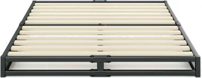 Produktbild von Zinus Joseph Metallbett - Bett 140x200 cm - Bettgestell mit Lattenrost - Doppelbett - Einfache Montage - Bettrahmen schwarz