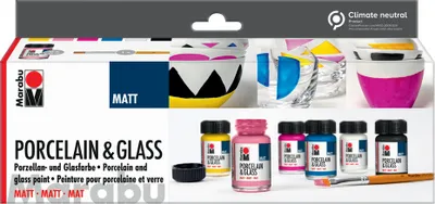 Produktbild von Marabu Farbe "Porcelain & Glass Matt" Starterset