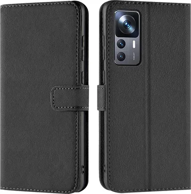 Produktbild von Conie Klapp Tasche für Xiaomi 12T / 12T Pro Kartenfach Rundumschutz Hülle in Schwarz