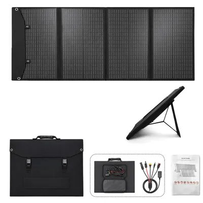Produktbild von 200W Solarpanel Faltbar 18V Monokristallin, Tragbares Solarmodul für Powerstation, Camping, Wohnmobil, Boot, MC4 XT60 Anderson DC5521