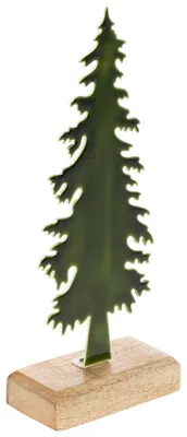 Produktbild von Deko Baum aus Metall mit Holzsockel für Weihnachtsdekoration