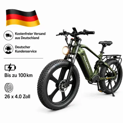 Produktbild von 26 Zoll Fat-E-Bike PE900 mit 250W Motor, 52V20Ah Akku, hohe Reichweite bis 100km, KI-generiertes Bild