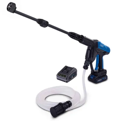 Produktbild von Scheppach Akku Hochdruckreiniger C-HPG35-X - 20V | 35bar | 180L/h Durchflussmenge | 6m Schlauch | verstellbare Düse | inkl. 2Ah Akku + 2,4A Ladegerät