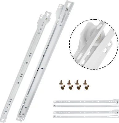 Produktbild von HELPMATE Rollschubführung Teilauszug 450 mm - 1 Paar Schubladenschiene in weiß