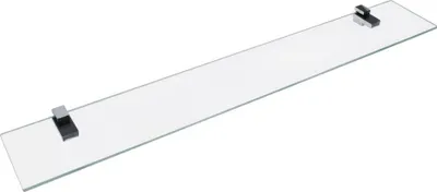 Immagine prodotto di FACKELMANN Ripiano in vetro 80 cm / Mensola a muro per accessori da bagno / Dimensioni (L x P): circa 80 x 12 cm / Mensola a muro con spessore 6 mm / Mensola in vetro di alta qualità con supporti / Mensola a muro per il bagno / Mensola da bagno per WC