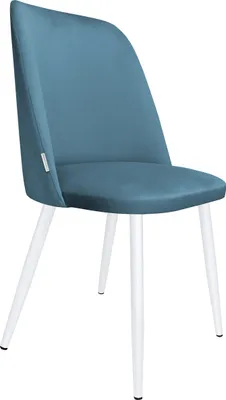 Produktbild von Samtiges Sessel GOYA MG33 mit weißen Beinen. Moderner Sessel für Wohnzimmer, Esszimmer und Küche
