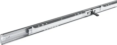 Produktbild von Pöttker Tischauszug Basic Synchron 1567mm Ausziehtischführung mit Bremse, für Zargentische, 90kg Tragkraft, Stahl verzinkt