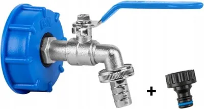 Obrázek produktu pro MAUZER IBC S60X6 Výpustní kohout 3/4 palce GZ Uzávěr hadice 1/2 palce + vsuvka