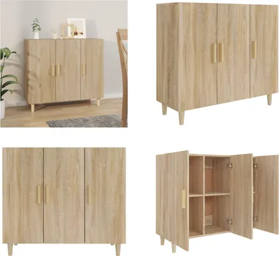 Obrázek produktu pro vidaXL Příborník Sonoma dub 90x34x80 cm materiál na bázi dřeva - Příborník - Příborníky - Skříňka - Úložná skříňka